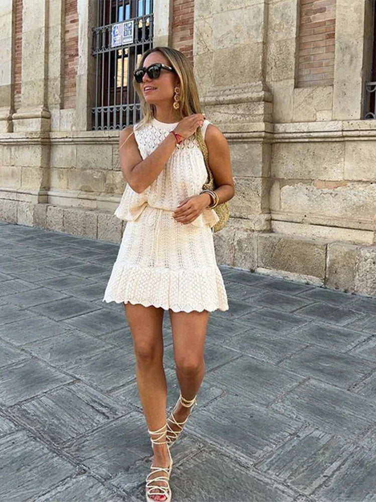 Santina Completo di mini gonne per donne Rosa Milano